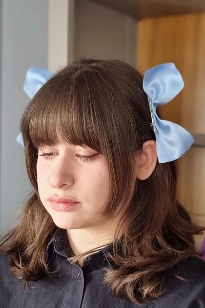 KRIMO Cat Ear Bow with Ribbon - Kpop Korean Style Buckle