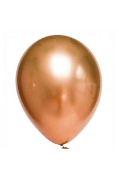 SURPRISE PARTY STORE 12 Inch Glossy Mirrored Chrome Copper Balloon - 8 Pieces