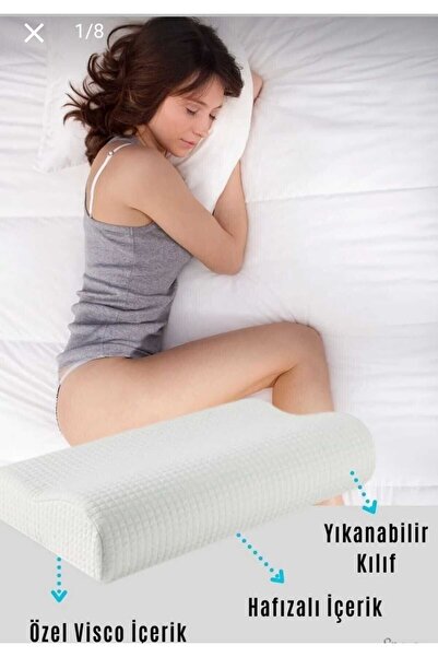 AYHOME Vısco Yastık Ortapedik Boyun Ağrısı Boyun Fıttığı Rahat Yumuşak Uyku Yastığı Reflu Yastığı