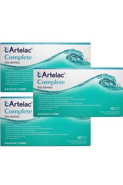 Bausch & Lomb Artelac Complete 0.5 ml Eye Drops - 30 Vials, 3 Pieces