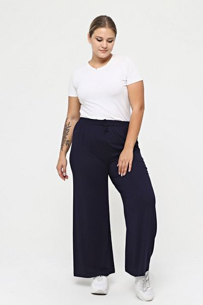 tarzımsüper Plus Size Lycra Cotton Comfort Model - FlexiBle and ComfortaBle Wide Leg Trousers