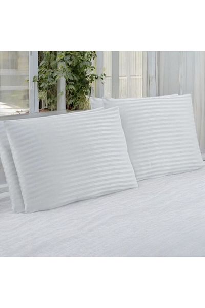 Erba kreasyon 50x70 cm White Striped Cotton Satin Pillowcase