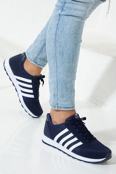 Rona Gifts Ανδρικό Navy Blue καθημερινή άνετη σόλα Μαλακό ελαφρύ, εύκαμπτο αθλητικό παπούτσι περπατήματος με κορδόνια