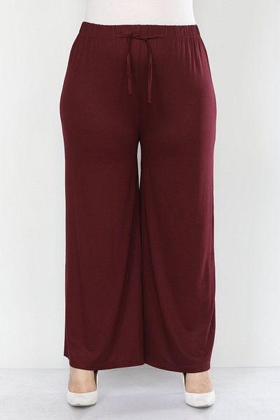 tarzımsüper Plus Size Lycra Cotton Comfort Model - FlexiBle and ComfortaBle Wide Leg Trousers
