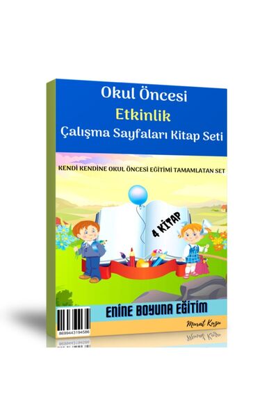Enine Boyuna Eğitim مجموعة كتب أوراق العمل لمرحلة ما قبل المدرسة (4 كتب)