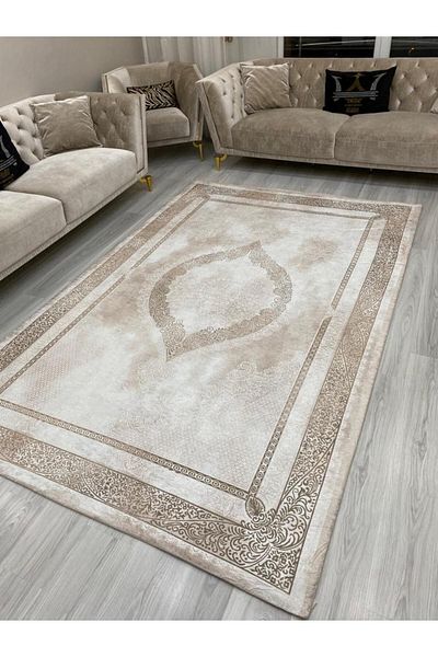 ALLGELSİN 9m2 Large Size Striped Carpet Cover - 250x350cm Washable Size