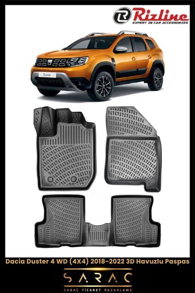 Rizline Dacia Duster 4x4 2022 Model 3d Havuzlu Paspas