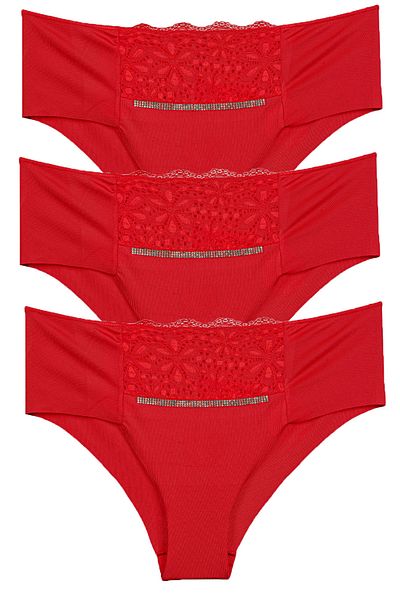 Vanilya Secret Μπικίνι μπροστινής δαντέλας με πέτρες λέιζερ 3 Συσκευασία