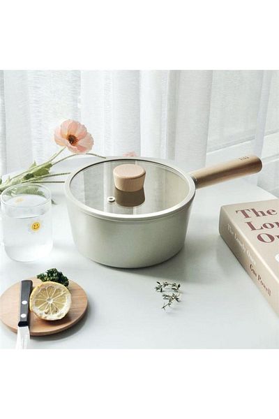 NEOFLAM Fika Aluminum Cast Sauce Pot with Glass Lid 18 Cm