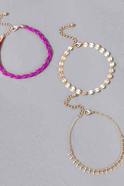 New Obsessions طقم خلخال 3 قطع