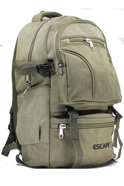 ESCAPE Unisex Khaki Backpack Canvas Fabric Bag