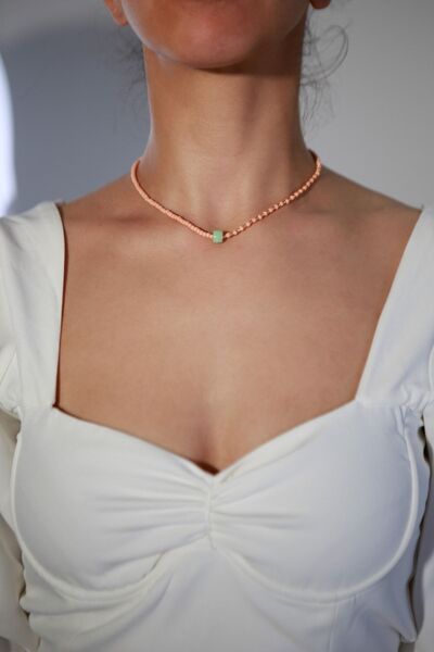 NADY STUDIO Somon El Yapımı Tasarım Günlük Plaj Boncuk Kolye