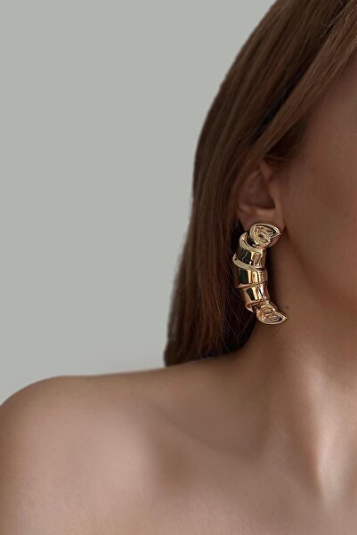 New Obsessions Altın Kaplama 8 Cm Kruvasan Jacmus Kadın Küpe