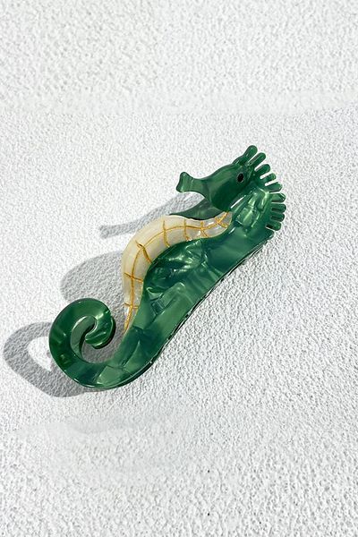 New Obsessions Green Seahorse Luxury Acetate Latch Buckle