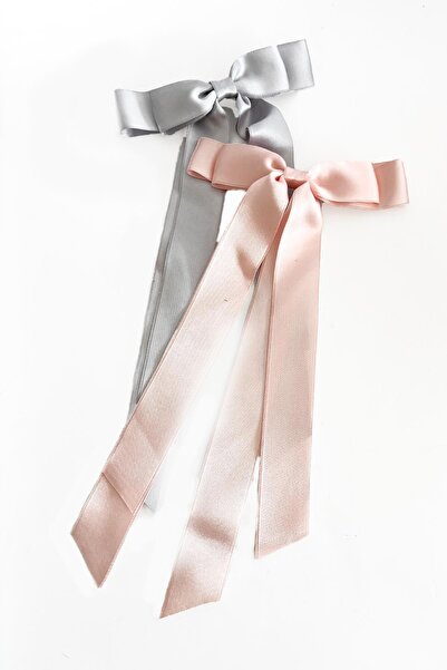 New Obsessions Комплект от 2 двойни сатенени панделки с катарама в цвят пудра...