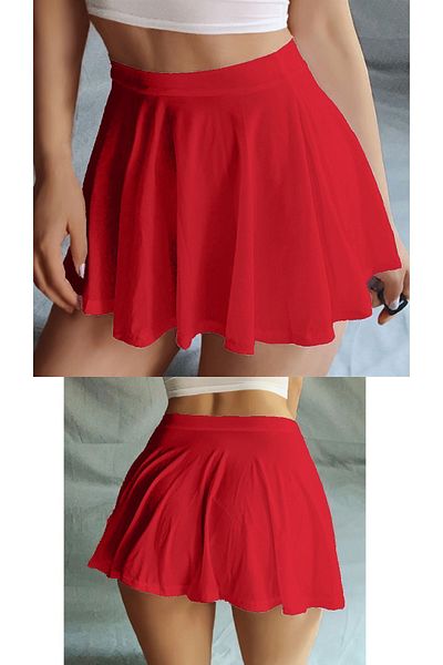 BENİMOLMALI Elastic Waist Skirt Mini Skirt Full Lycra Skirt Bell Skirt Elastic Waist Skirt Flight Skirt