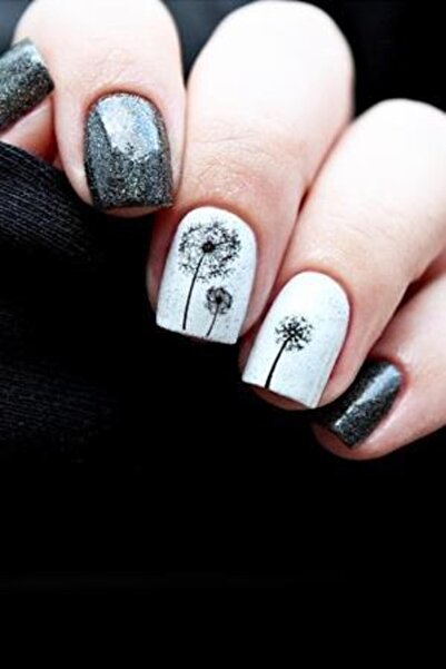 Flash Tattoos® Dandelion Tırnak Dövmesi - Tırnak Tattoo - Nail Art - Tırnak Sticker