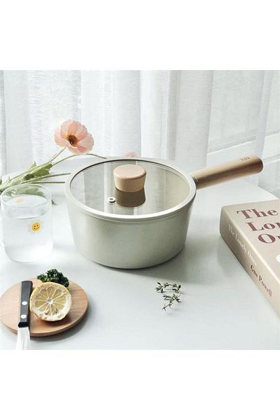NEOFLAM Fika Beige 18 Cm Cast Iron Sauce Pot