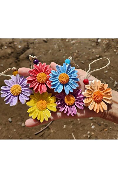 Rota Hediyelik Renkli Papatya Ağaç, Duvar, Bahçe, Balkon, Dekorasyon Süsü 5'l...