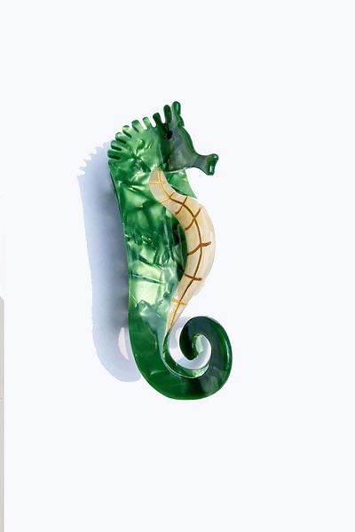 New Obsessions Green Seahorse Luxury Acetate Latch Buckle