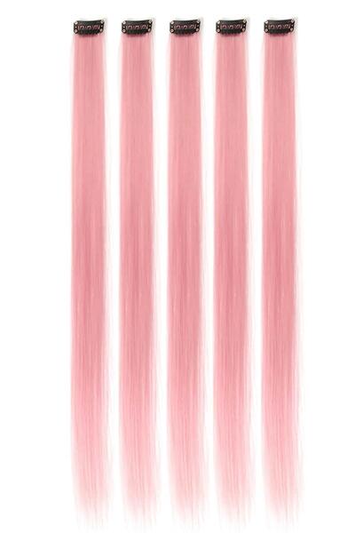 New Obsessions Extensie de păr sintetică lungă și dreaptă - Pachet de 5 roz