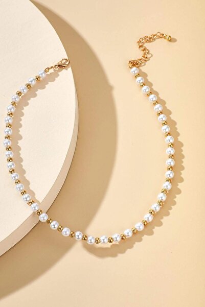 New Obsessions Modern Glass Pearl Necklace