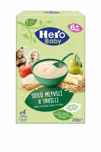 Hero Baby Sütlü Rezeneli 8 Tahıllı + Sütlü Meyveli 8 Tahıllı + Sütlü Ballı Irmikli 3'lü Avantajlı Paket