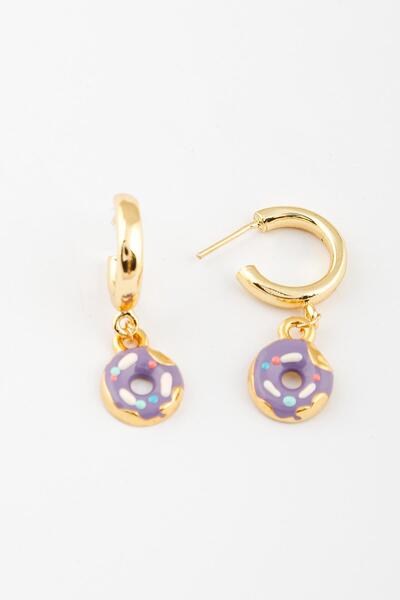 New Obsessions Charm Heart Dangle Hoop Earrings