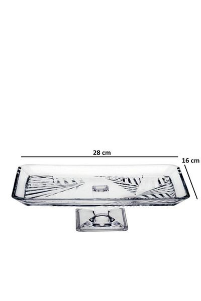 Paşabahçe Madlen Crystallin Footed and Footless Serving Plates 4 Piece Deer Set