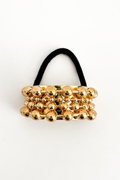 New Obsessions Luxury Bubble Gold Curved Ponytail Buckle