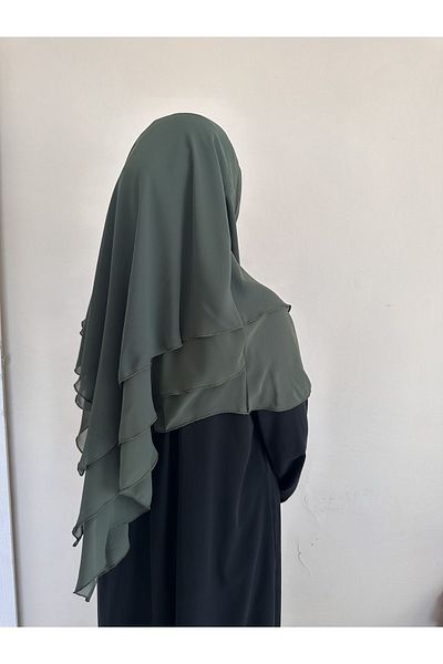 ALBİSE BUTİK Κοντό σουφλέ χακί (KHİMAR)