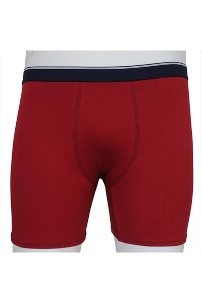 MocGrande Claret Red Men's Boxers - Lycra, Long Leg, Large Size 11906