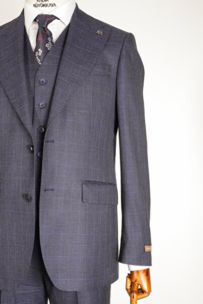 Kadir Büyükkaya Modern Slim Fit Yelekli Takım Elbise-kaw1009s