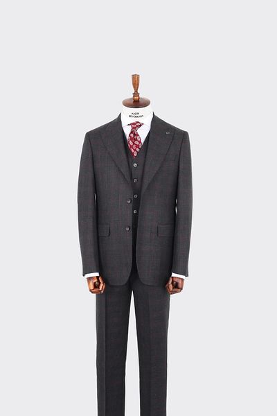 Kadir Büyükkaya Men's Suit with Vest for Daily and Office Use - Modern Cut-Kaw1008S