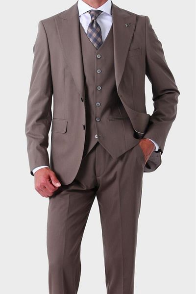Kadir Büyükkaya Modern and Elegant Men's Suit with Vest - Slim Fit Four Seasons-Kaw1020S