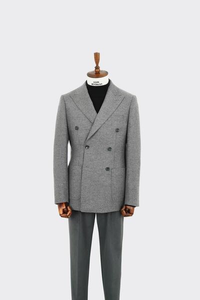 Kadir Büyükkaya Modern Kesim Erkek Yün Ceket - Kruvaze Model-kaw5235w