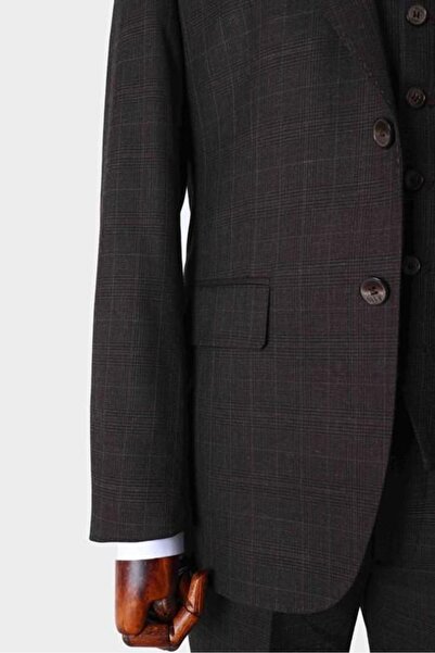 Kadir Büyükkaya Modern Slim Fit Yelekli Takım Elbise-kaw1009s