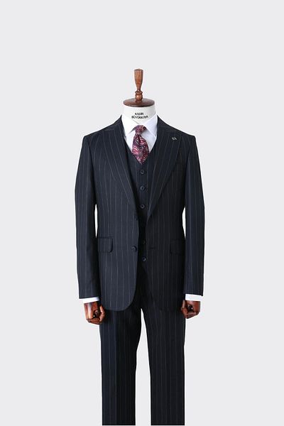 Kadir Büyükkaya Men's Slim Fit Viscose Suit - with Vest and Comfortable - Kaw1024S
