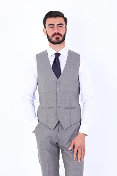 Kadir Büyükkaya Slim Fit Viskon Karışımlı Yelekli Erkek Takım Elbise - Rahat Ve Şık-kaw1004s
