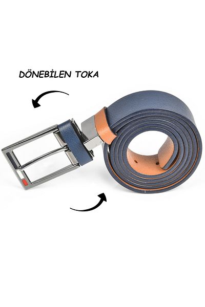 DeepSEA Curea sport de 4 cm albastru-marin - cu două fețe, cataramă rotativă, piele naturală 2402617