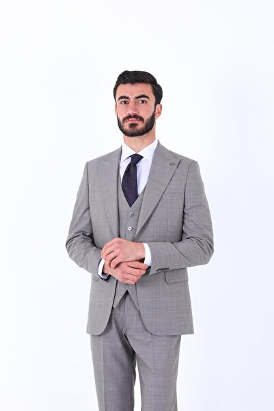 Kadir Büyükkaya Slim Fit Viskon Karışımlı Yelekli Erkek Takım Elbise - Rahat Ve Şık-kaw1004s