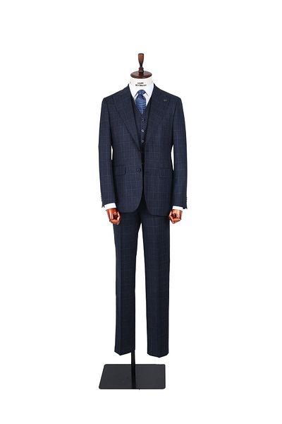 Kadir Büyükkaya Stylish and Elegant Slim Fit Men's Suit with Vest - Suitable for Four Seasons-Kaw1011S
