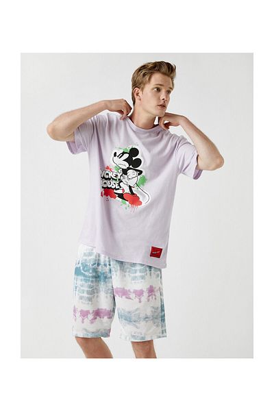 Koton Tricou liliac pentru bărbați 1YAM11134CK