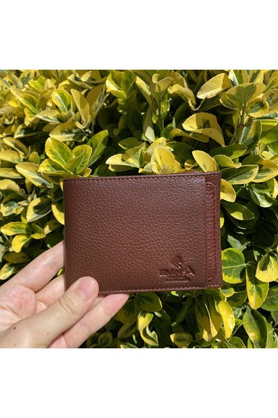 Eminsa Tan Leather Men's Wallet with Card Holder Detail