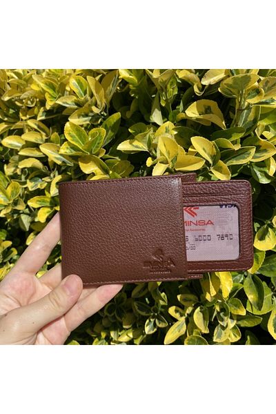 Eminsa Tan Leather Men's Wallet with Card Holder Detail
