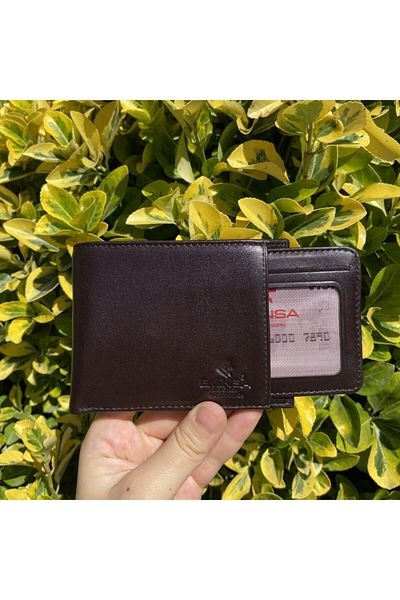 Eminsa Brown Men's Wallet with Card Holder Detail