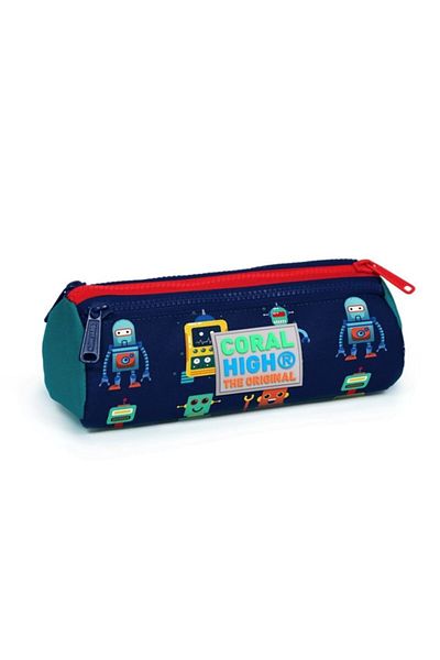 Coral High Τσάντα μολυβιού τριών τμημάτων Kids Navy Blue Robots - Ανδρική