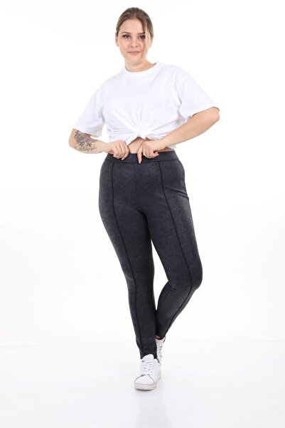 Piano Luce Large Size Black Lycra Power Tights - Sckwm21Pnt002