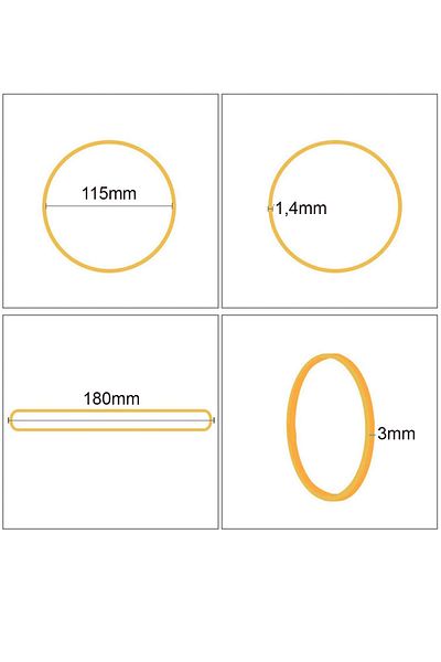 ekoset Wide Rubber Pack Packaging Case Rubber 180x3mm 100 Pieces