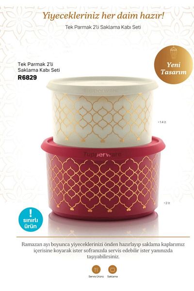Tupperware Single Finger Cookie Box 2 Pieces